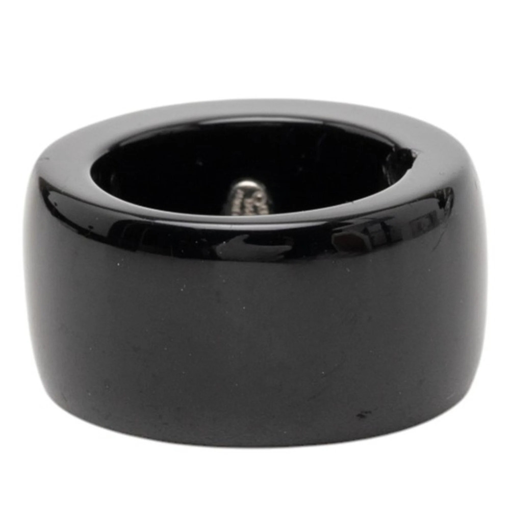 CHANEL Authentic Black Logo Ring - Picture 3 of 4